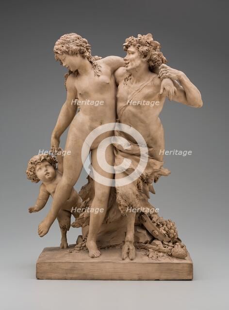 Bacchante and Satyr with Young Satyr, c.between 1775 and 1780. Creator: Claude Michel.