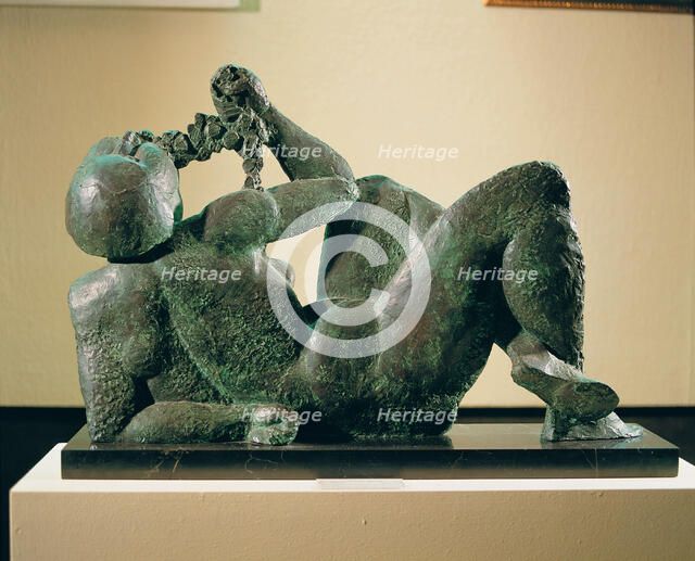  'Bacchante', bronze Sculpture by Manolo Martinez Hugué, 1934.
