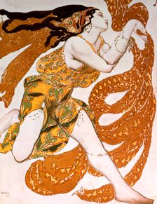 Bacchante costume design for a Ballets Russes production of Tcherepnin's Narcisse, 1911. Artist: Leon Bakst