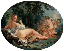 Bacchante Playing a Reed-pipe 18th century. Artist: François Boucher