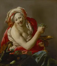 Bacchante with an Ape, 1627. Creator: Hendrick ter Brugghen