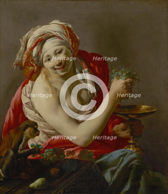Bacchante with an Ape, 1627. Creator: Hendrick ter Brugghen.