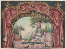 Backdrop for Vaudeville Stage, c. 1938. Creator: Perkins Harnly