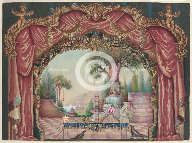 Backdrop for Vaudeville Stage, c. 1938. Creator: Perkins Harnly.