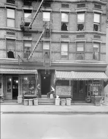 Background photo for Hightstown project, 133 Avenue D, New York City, 1936. Creator: Dorothea Lange