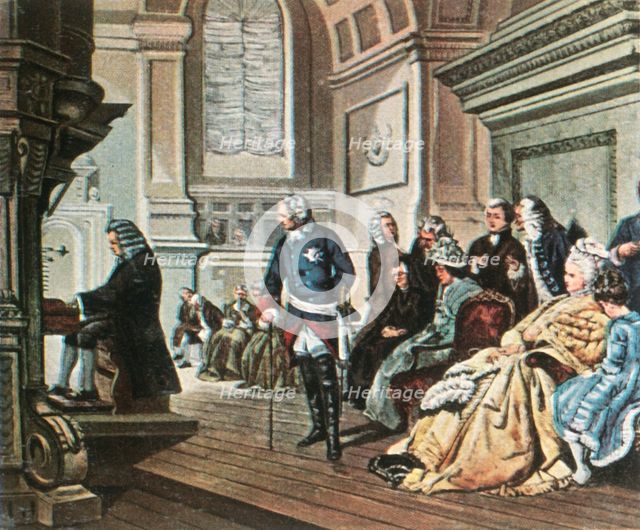 Bach visits Frederick the Great, 1747, (1936). Creator: Unknown.