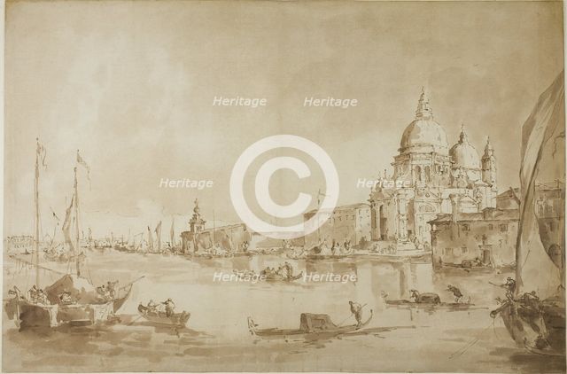 Bacino di San Marco with the Dogana del Mare and Santa Maria della Salute, c.1793. Creator: Francesco Guardi.