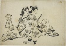 Back to back, from a series of 12 prints, c. 1700. Creator: Furuyama Moroshige