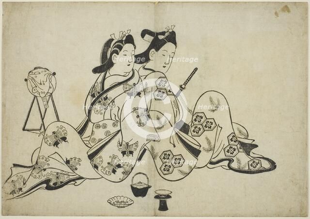 Back to back, from a series of 12 prints, c. 1700. Creator: Furuyama Moroshige.