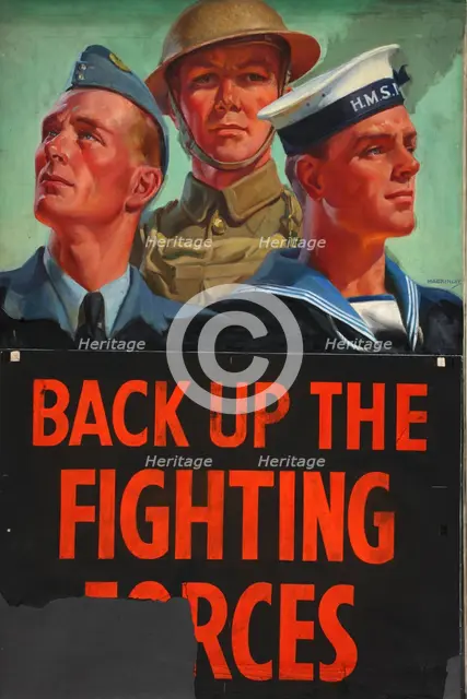 'Back Up The Fighting Forces', World War II poster, c1939-c1945. Creator: Mackinlay.