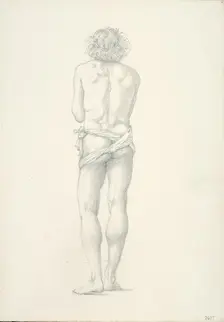Back View of Standing Male Nude, c. 1873-77. Creator: Sir Edward Coley Burne-Jones