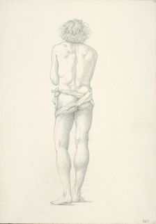 Back View of Standing Male Nude, c. 1873-77. Creator: Sir Edward Coley Burne-Jones