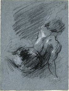 Back View of Seated Figure, Lifting Left Arm, n.d. Creator: Jean-Baptiste Carpeaux