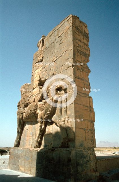 Back view of the Gate of All Nations, Persepolis, Iran. Creator: Vivienne Sharp.