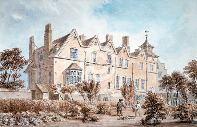 Back view of the Manor House on St Marylebone High Street, London, c1802. Artist: Anon