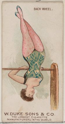 Back Wheel, from the Gymnastic Exercises series (N77) for Duke brand cigarettes, 1887., 1887. Creator: Unknown