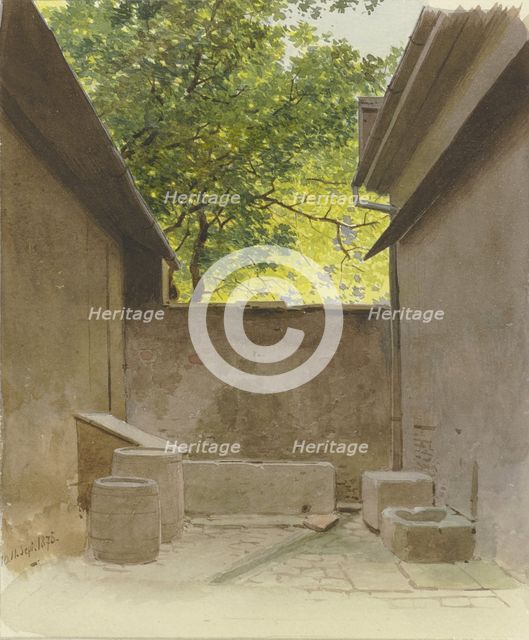 Back yard, 1875. Creator: Carl Theodor Reiffenstein.