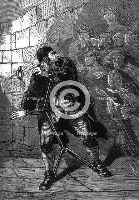 "Back-back, you grinning fiends!" yelled Sweeney Todd, c1880.  Creator: Unknown.
