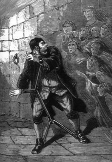 "Back-back, you grinning fiends!" yelled Sweeney Todd, c1880. Creator: Unknown