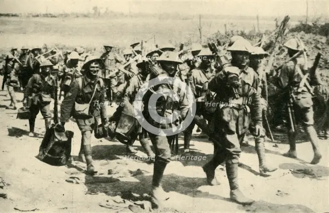 'Back from Pozières: Australian machine-gunners...', First World War, 1916, (c1920). Creator: Unknown.