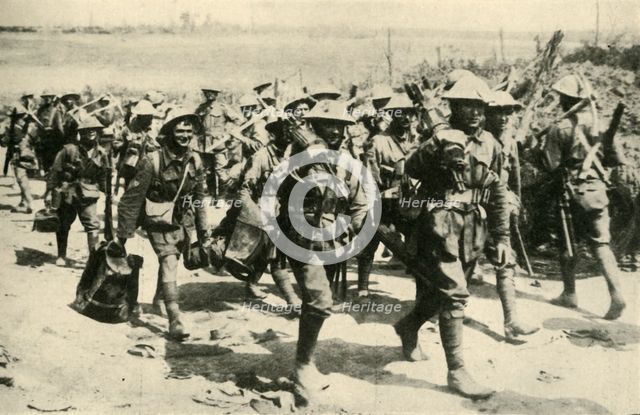 'Back from Pozières: Australian machine-gunners...', First World War, 1916, (c1920). Creator: Unknown.