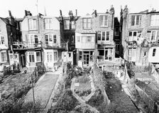 Back garden of houses on Muswell Hill Palace, Haringey, London, 1977. Creator: Unknown
