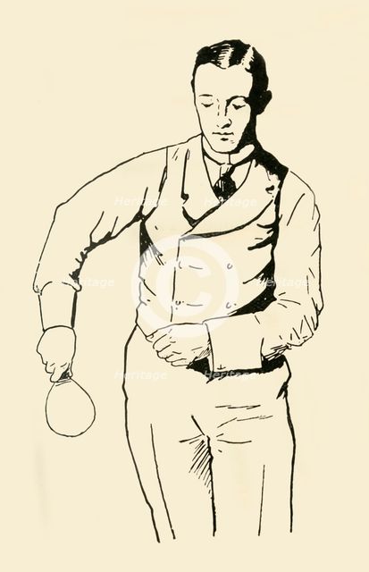'Back-Hand Service from Right-Hand Side', 1902. Creator: Unknown.