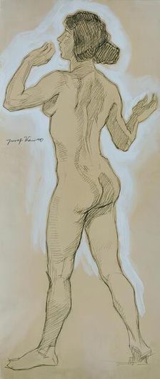 Back nude, head to the left, 1925. Creator: Josef Wawra