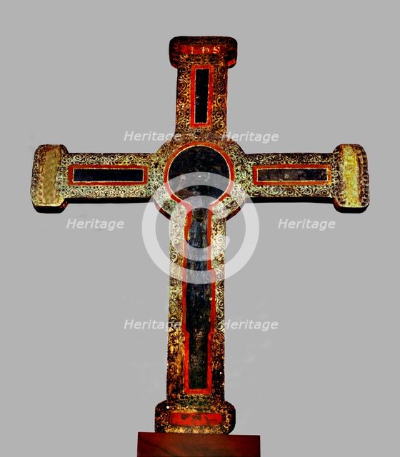 Back of the cross painted with the 'Agnus Dei', from Bagergue, Vall D'Aran.