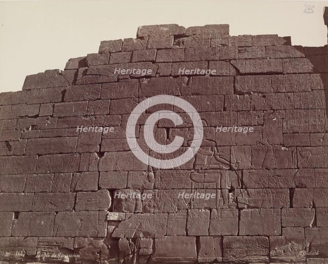 Back of the First Pylon of the Ramesseum. Luxor, West Bank, late 19th century. Creator: Henri Bechard.