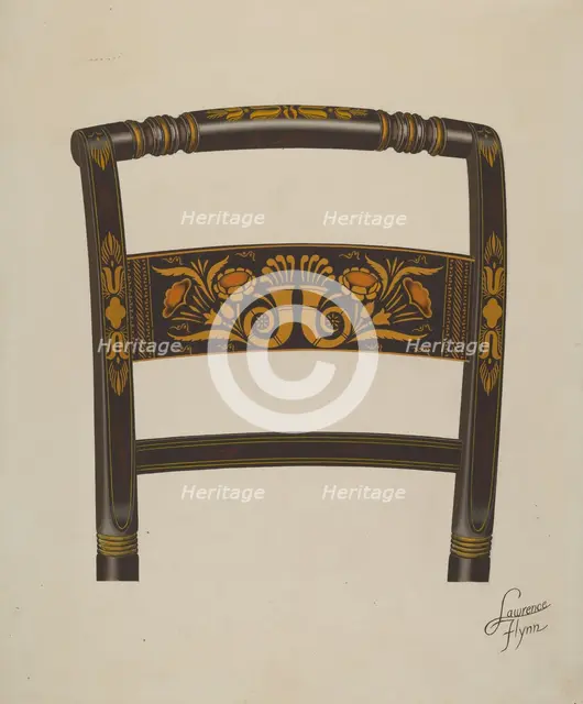 Back of Hitchcock Chair, c. 1936. Creator: Lawrence Flynn.