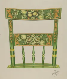 Back of Stencilled Chair, 1938. Creator: Lawrence Flynn