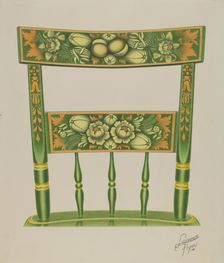 Back of Stencilled Chair, 1938. Creator: Lawrence Flynn