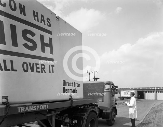 Bacon delivery from Denmark, Kilnhurst, South Yorkshire, 1964.  Creator: Michael Walters.