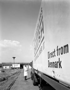 Bacon delivery from Denmark, Kilnhurst, South Yorkshire, 1964. Creator: Michael Walters