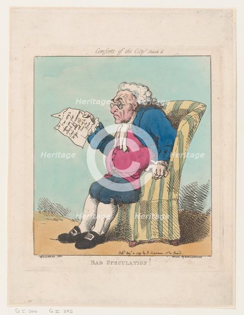 Bad Speculation, August 10, 1799., August 10, 1799. Creator: Thomas Rowlandson.
