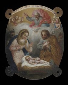 Badge with Adoration of the Shepherds (Escudo con la adoración de los pastores), c.1770. Creator: Jose Paez
