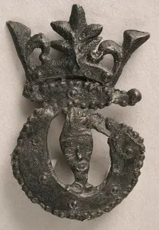 Badge with Bust of Crowned Becket, British, 15th century. Creator: Unknown