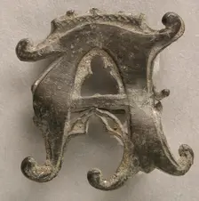 Badge with Crowned Letter A, British, 14th-15th century. Creator: Unknown