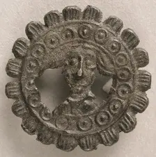 Badge with Head of John the Baptist, British, 14th century. Creator: Unknown