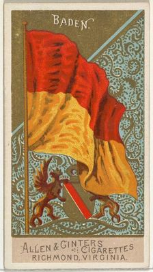 Baden, from Flags of All Nations, Series 2 (N10) for Allen & Ginter Cigarettes Brands, 1890. Creator: Allen & Ginter