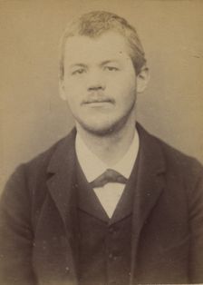 Baerisvuyl. Frédéric, Jean. 28 ans, né à Fribourg (Suisse). ébéniste. Anarchiste. 8/1/93., 1893. Creator: Alphonse Bertillon