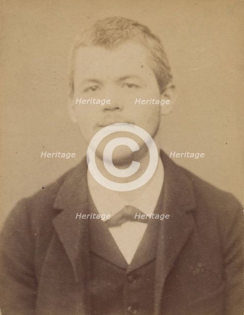 Baerisvuyl. Frédéric, Jean. 28 ans, né à Fribourg (Suisse). ébéniste. Anarchiste. 8/1/93., 1893. Creator: Alphonse Bertillon.