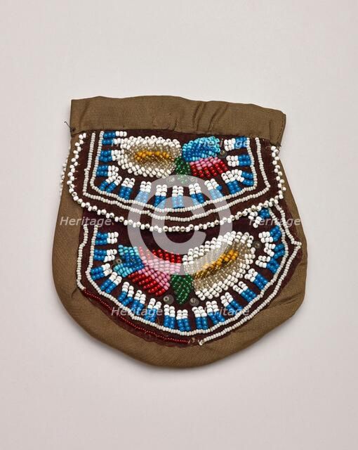 Bag With Stylized Floral Design, 1870-1910. Creator: Unknown.