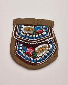 Bag With Stylized Floral Design, 1870-1910. Creator: Unknown