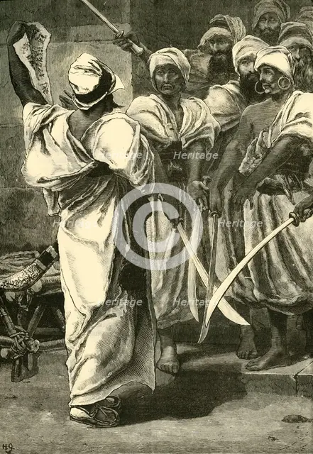 'Bagaeus Delivering His Messages to the Persian Guard', 1890.   Creator: Unknown.