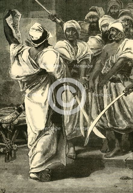 'Bagaeus Delivering His Messages to the Persian Guard', 1890.   Creator: Unknown.