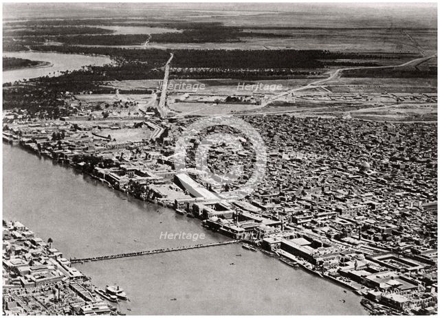 Baghdad from an aeroplane, Iraq, 1925. Artist: A Kerim