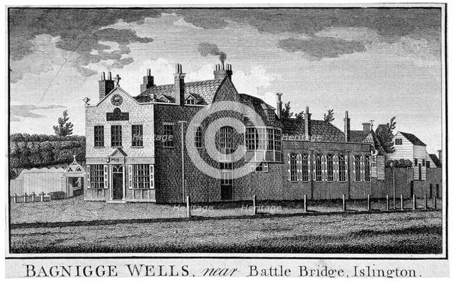 Bagnigge Wells near Battle Bridge, London, c1800.                        Artist: Anon