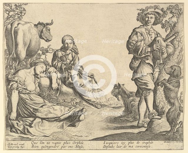 Bagpipe Player, 1610-50. Creator: Pierre Brebiette.